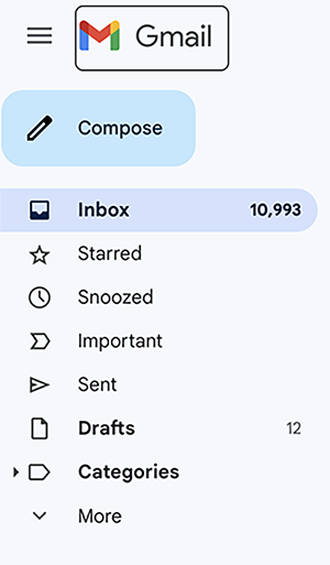 screenshot of my many unread emails